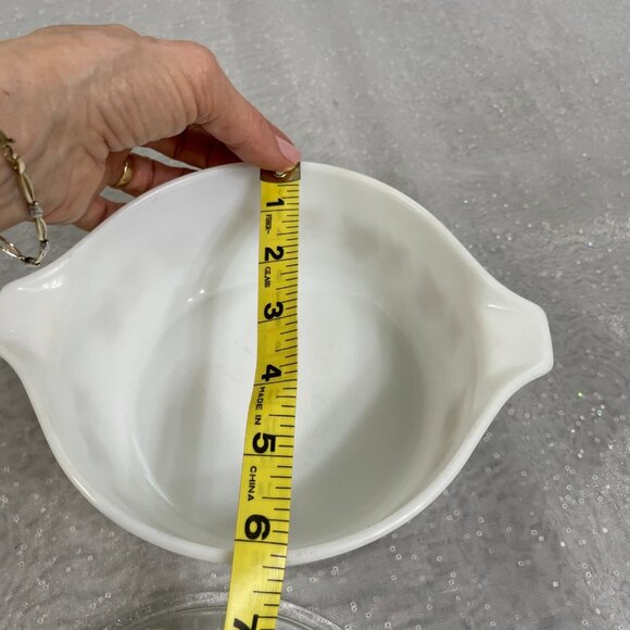 VTG Pyrex Set #472, Sandalwood, 1 1/2 Pt W/ Pyrex lid & #471, 1 Pt W/lid - Picture 8 of 12